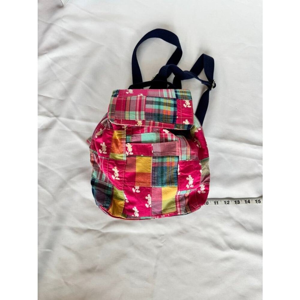 Colorful Disney Parks patchwork mini backpack with Mickey Mouse head silhouettes - Picture 14 of 16
